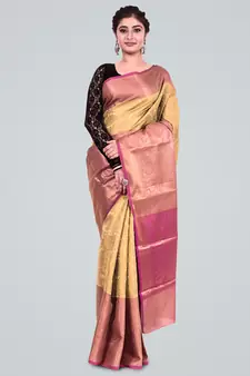 Cotton Silk Banarasi Skirt Border Zari Woven Saree