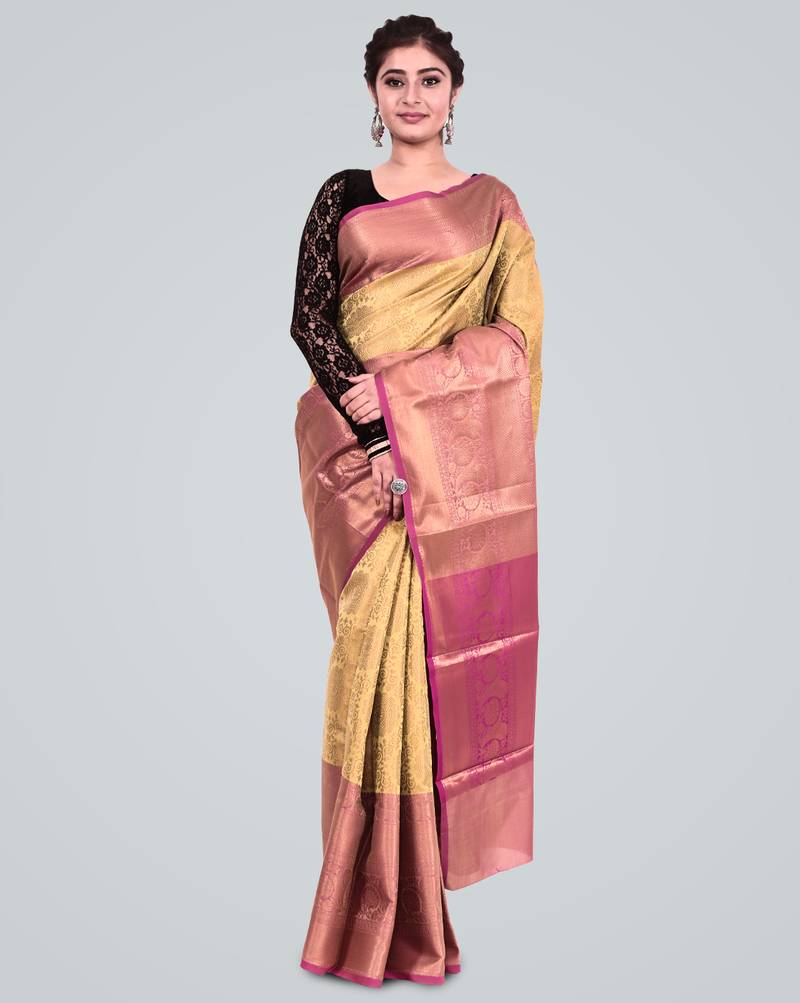 Cotton Silk Banarasi Skirt Border Zari Woven Saree