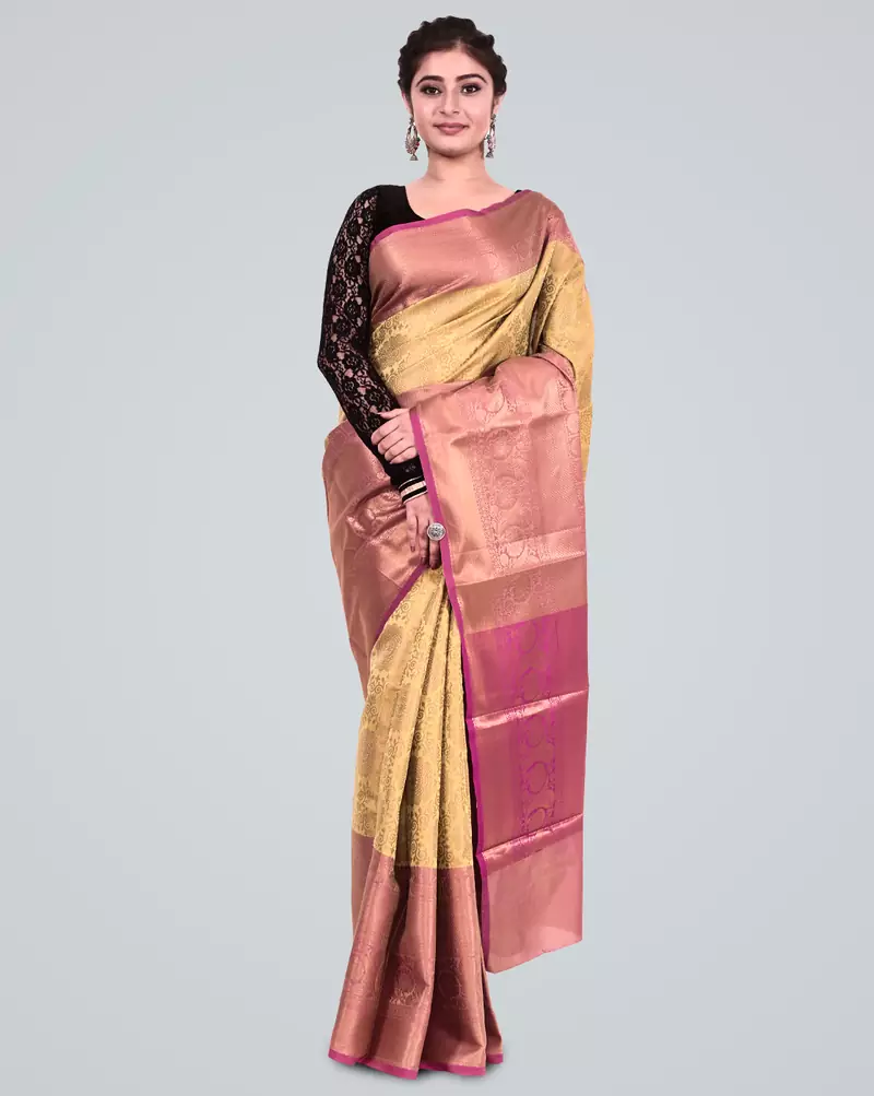 Cotton Silk Banarasi Skirt Border Zari Woven Saree