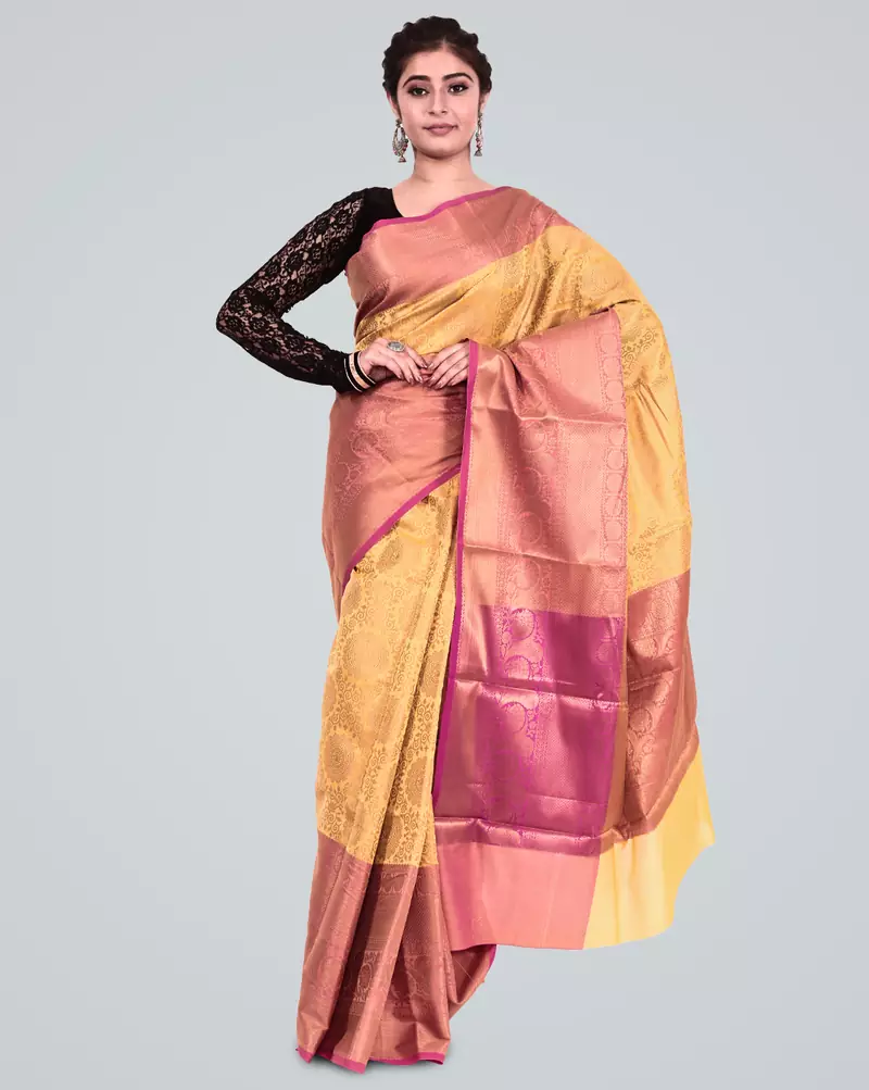Cotton Silk Banarasi Skirt Border Zari Woven Saree