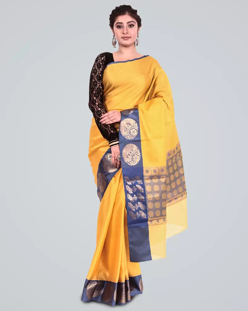 Organza Blend Banarasi Tanchui Satan Border Saree