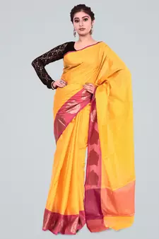 Organza Blend Banarasi Tanchui Satan Border Saree