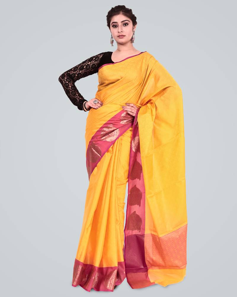 Organza Blend Banarasi Tanchui Satan Border Saree