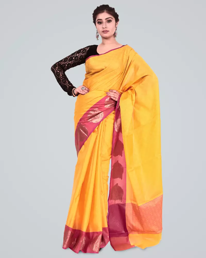 Organza Blend Banarasi Tanchui Satan Border Saree