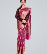 Organza Silk Banarasi Meena Skirt Zari Woven Saree