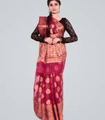 Organza Silk Banarasi Meena Skirt Zari Woven Saree