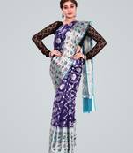 Organza Silk banarasi Meena Skirt Border Saree