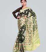 Organza Silk banarasi Meena Skirt Border Saree
