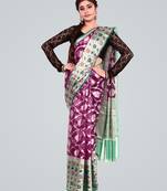 Organza Silk banarasi Meena Skirt Border Saree