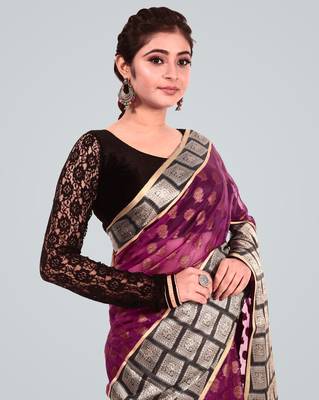 Organza Silk Banarasi Zari Woven Saree 3