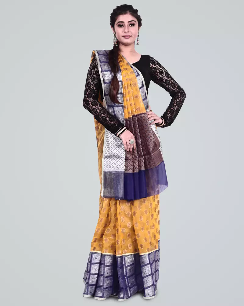 Organza Silk Banarasi Zari Woven Saree