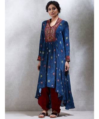 V-Neck Full Sleeves Printed Kurta 1