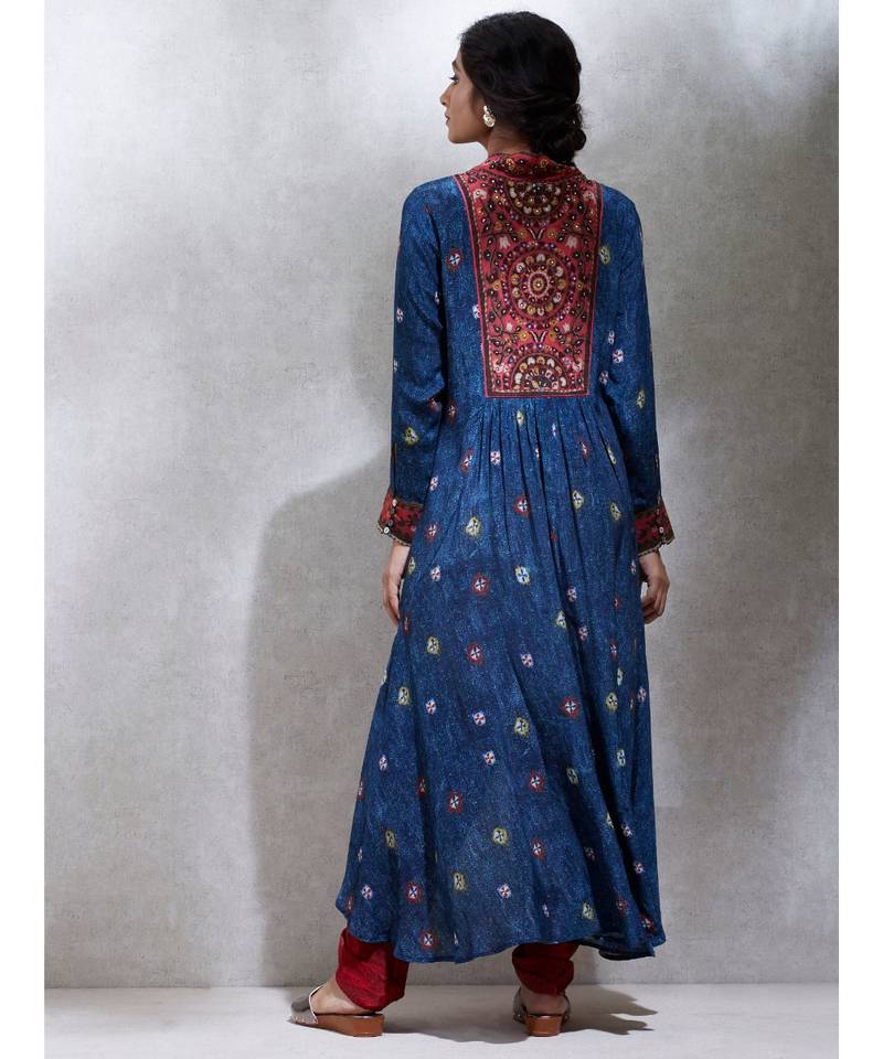 V-Neck Full Sleeves Printed Kurta