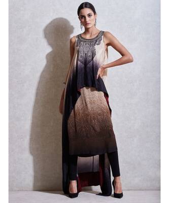 Round Neck Cape With Inner And Churidar 1