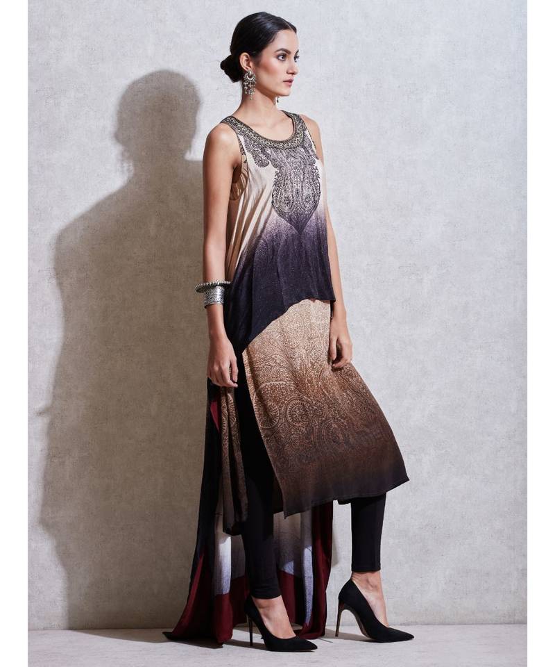 Round Neck Cape With Inner And Churidar