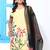 Maize Yellow cotton suit with painted work 