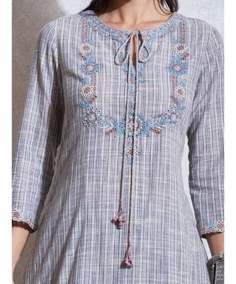 Grey Asymmetrical Cotton Kurta With Dhoti Salwar 6