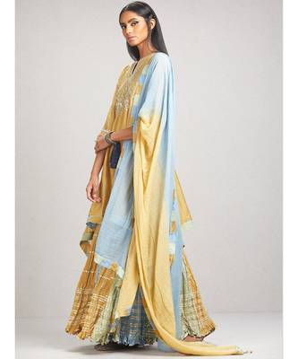 Radhika Apte In A Beige Embroidered Chanderi Kurta with Shrara and Dupatta 3