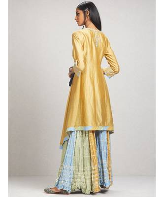 Radhika Apte In A Beige Embroidered Chanderi Kurta with Shrara and Dupatta 5