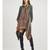 Twisted Neck 3/4 Sleeve Printed Asymmetrical Kurti