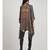 Twisted Neck 3/4 Sleeve Printed Asymmetrical Kurti
