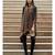 Twisted Neck 3/4 Sleeve Printed Asymmetrical Kurti