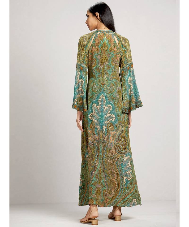 Round Neck Full Sleeve Long Printed Kurta Dress