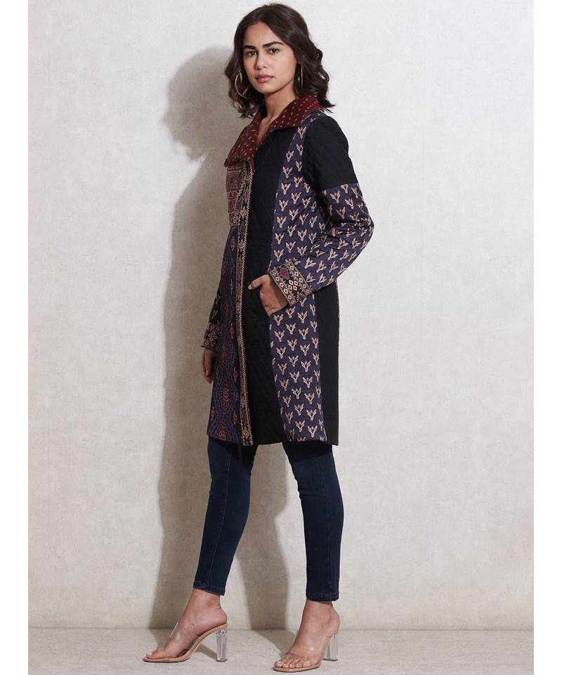 Midnight Blue Quilted Coat