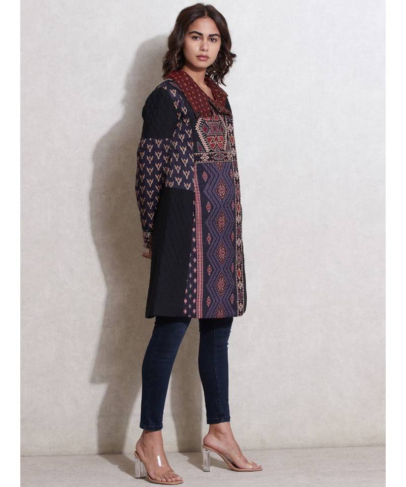 Midnight Blue Quilted Coat