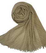 Stole for Women - Crinkled Cotton Mesh Sparkling Women's Stole - Brown