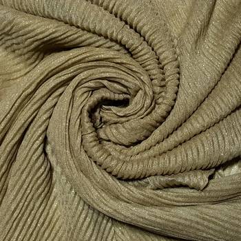 Stole for Women - Crinkled Cotton Mesh Sparkling Women's Stole - Brown 2
