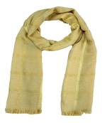Stole for Women - Designer Cotton Golden Striped Stole -Brown