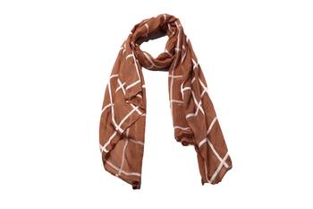 Best Seller - Designer Grid Hijab - Fabric 100 % Pure Cotton Hijab - Brown 1