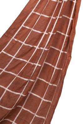 Best Seller - Designer Grid Hijab - Fabric 100 % Pure Cotton Hijab - Brown 2