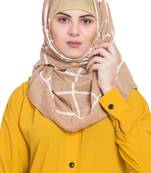 Best Seller - Designer Grid Hijab - Fabric 100 % Pure Cotton Hijab - Brown