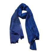Stole For Women - Rich Cotton - Designer Diamond Work Hijab - Blue