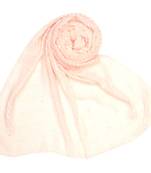 Stole For Women - Fabric - Crush Cotton - Designer Diamond Studed Crush Stole - Pink