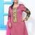 Mauve Cotton Silk Embroidery kurti style suit