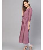 Varanga Women Mauve Solid Anarkali Kurta