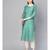 Varanga Women Green Silk Woven Design Straight Kurta