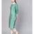 Varanga Women Green Silk Woven Design Straight Kurta
