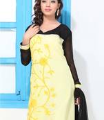 Black and Lemon Yellow Printed A-line suit