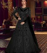 Black embroidered net salwar