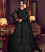 Black embroidered net salwar