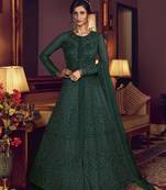 Green embroidered net salwar