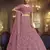 Pink embroidered net Semi Stitched bridal lehenga