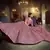 Pink embroidered net Semi Stitched bridal lehenga