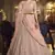 Peach embroidered net Semi Stitched bridal lehenga