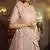 Peach embroidered net Semi Stitched bridal lehenga