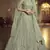 Green embroidered net Semi Stitched bridal lehenga